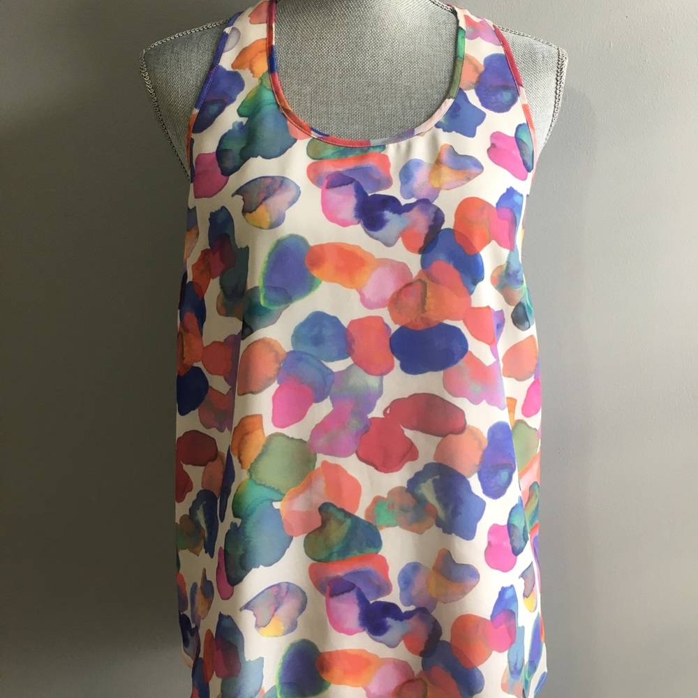 Armani Exchange watercolor sleeveless top